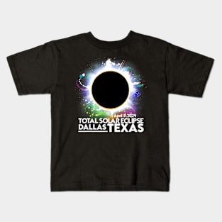 Dallas Texas Total Solar Eclipse 2024 April 8 Totality Kids T-Shirt